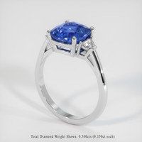 4.04 Ct. Sapphire Ring, 14K White Gold 2