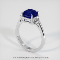 3.22 Ct. Blue Sapphire Ring, 14K White Gold 2