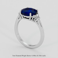3.06 Ct. Blue Sapphire Ring, 14K White Gold 2
