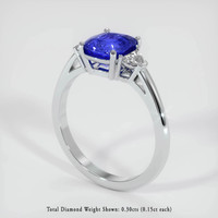 2.21 Ct. Blue Sapphire Ring, 14K White Gold 2
