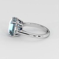 5.85 Ct. Blue Aquamarine Ring, 14K White Gold 4