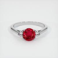 Three Stone Ruby Ring 1.54 Ct., 14K White Gold Preview