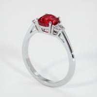 Three Stone Ruby Ring 1.54 Ct., 14K White Gold Preview