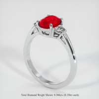 1.42 Ct. Ruby Ring, 14K White Gold 2