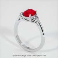 1.54 Ct. Ruby Ring, 14K White Gold 2