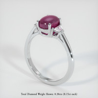 2.61 Ct. Ruby Ring, 14K White Gold 2