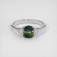 1.26 Ct. Green Sapphire Ring, 14K White Gold 1