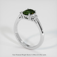 1.26 Ct. Green Sapphire Ring, 14K White Gold 2