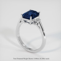 3.61 Ct. Blue Sapphire Ring, 14K White Gold 2