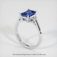 2.06 Ct. Blue Sapphire Ring, 14K White Gold 2
