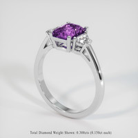 1.37 Ct. Purple Sapphire Ring, 14K White Gold 2