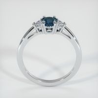 0.61 Ct. Greenish Blue Sapphire Ring, 14K White Gold 3