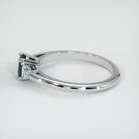 0.61 Ct. Greenish Blue Sapphire Ring, 14K White Gold 4