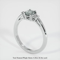 0.60 Ct. Bluish Grey Sapphire Ring, 14K White Gold 2