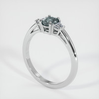 0.69 Ct. Bluish Grey Sapphire Ring, 14K White Gold 3