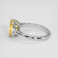 3.02 Ct. Orangish Yellow Sapphire Ring, 14K White Gold 4