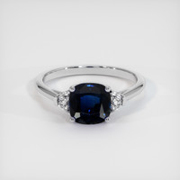 1.52 Ct. Blue Sapphire Ring, 18K White Gold 1