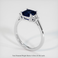 1.52 Ct. Blue Sapphire Ring, 18K White Gold 2