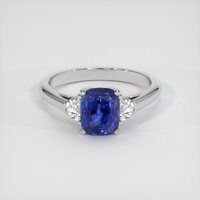 2.31 Ct. Blue Sapphire Ring, 18K White Gold 1