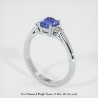 1.15 Ct. Blue Sapphire Ring, 18K White Gold 2