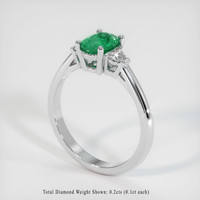 0.66 Ct. Emerald Ring, 18K White Gold 2