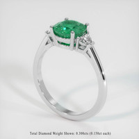 1.29 Ct. Emerald Ring, 18K White Gold 2