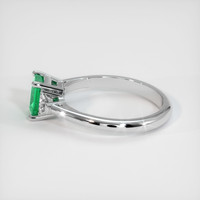 0.65 Ct. Emerald Ring, 18K White Gold 4