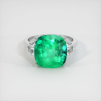 6.46 Ct. Emerald  Ring - 18K White Gold