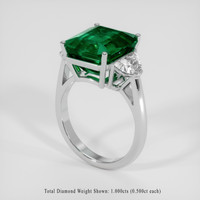 7.62 Ct. Emerald Ring, 18K White Gold 2