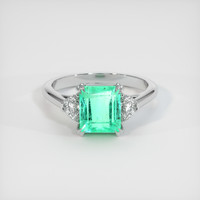 1.32 Ct. Emerald Ring, 18K White Gold 1