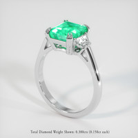 1.32 Ct. Emerald Ring, 18K White Gold 2