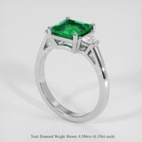 1.24 Ct. Emerald Ring, 18K White Gold 2
