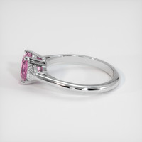 1.09 Ct. Pink Sapphire Ring, 18K White Gold 4