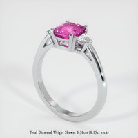 1.69 Ct. Pink Sapphire Ring, 18K White Gold 2
