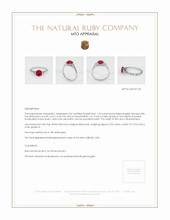 Ruby Ring 1.54 Ct., 18K White Gold Appraisal