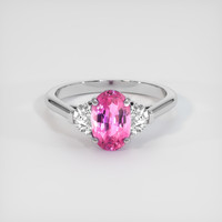 2.04 Ct. Pink Sapphire Ring, 18K White Gold 1