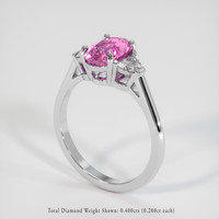 2.04 Ct. Pink Sapphire Ring, 18K White Gold 2