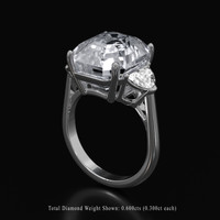 10.04 Ct. White Sapphire Ring, 18K White Gold 2