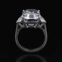 10.04 Ct. White Sapphire Ring, 18K White Gold 3