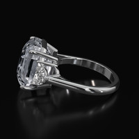 10.04 Ct. White Sapphire Ring, 18K White Gold 4
