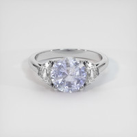 2.41 Ct. Bluish Grey Sapphire Ring, 18K White Gold 1
