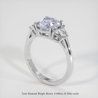 2.41 Ct. Bluish Grey Sapphire Ring, 18K White Gold 2