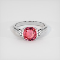 2.05 Ct. Padparadscha Sapphire Ring, 18K White Gold 1