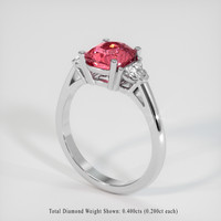 2.05 Ct. Padparadscha Sapphire Ring, 18K White Gold 2