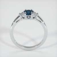 0.61 Ct. Greenish Blue Sapphire Ring, 18K White Gold 3