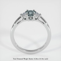 0.69 Ct. Bluish Grey Sapphire Ring, 18K White Gold 2