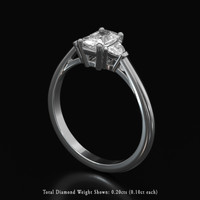 0.78 Ct. White Sapphire Ring, 18K White Gold 2