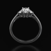 0.78 Ct. White Sapphire Ring, 18K White Gold 3