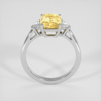 3.02 Ct. Orangish Yellow Sapphire Ring, 18K White Gold 3