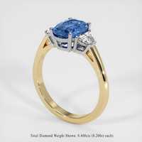 2.04 Ct. Blue Sapphire Ring, 14K White & Yellow 2